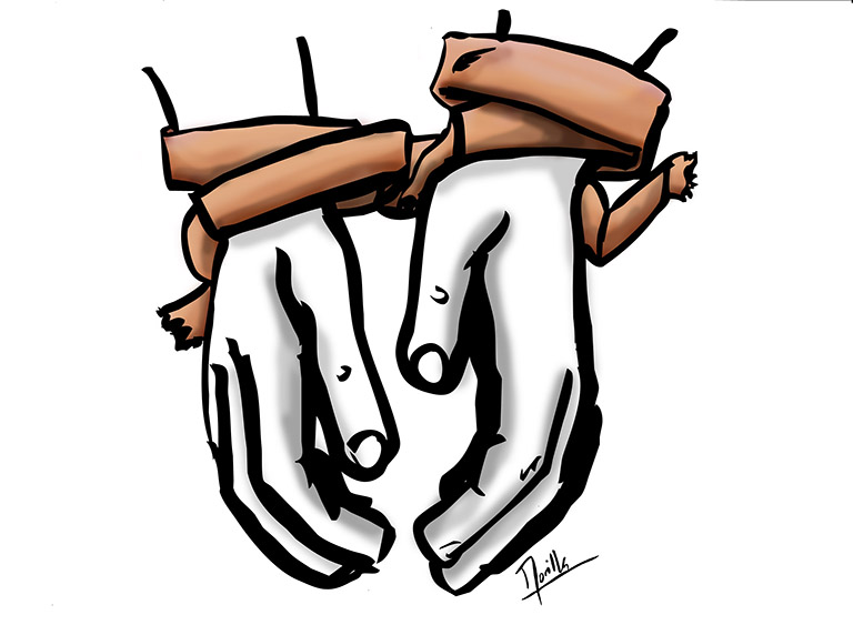 Ilustración de Santi Morilla sobre una detención
