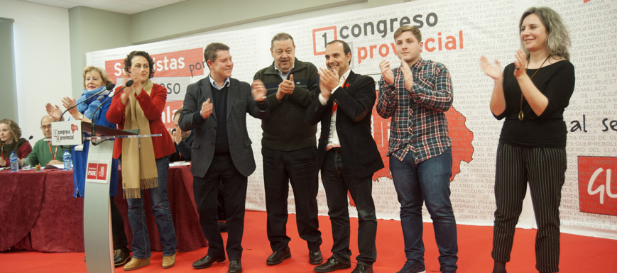 Page con Bellido y Valerio, en el Congreso del PSOE de Guadalajara