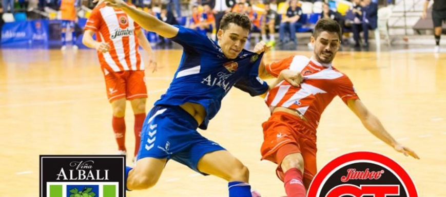 Lance del partido entre el Viña Albali Valdepeñas FS y el Cartagena