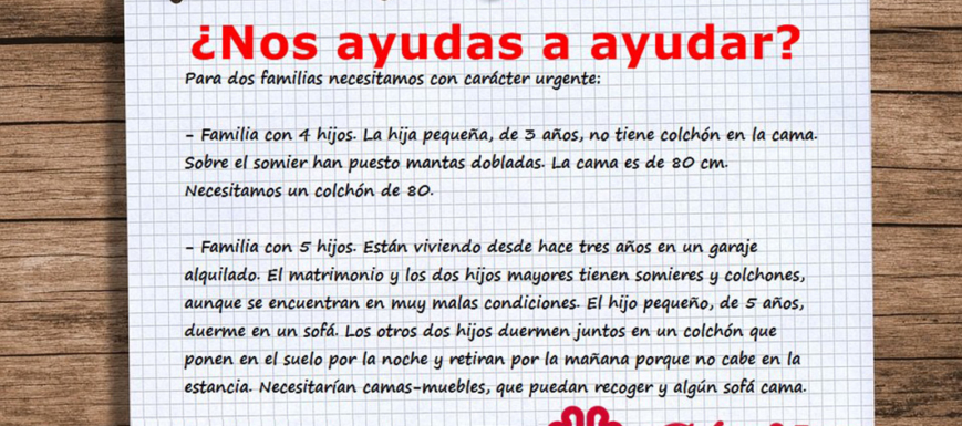 Anuncio para ayudar a las familias. Fuente: Cáritas de Toledo